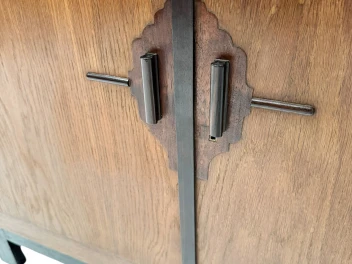 Art Deco Modernist Sideboard or credenza with Black Lacquered Top, 1930s